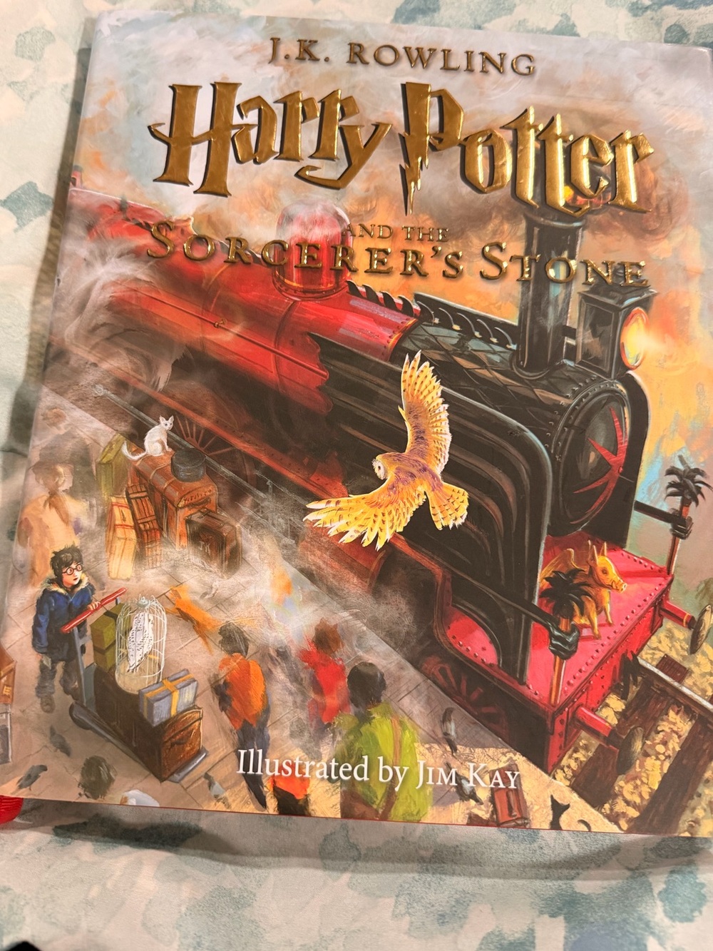 Harry Potter and the Sorcerer's Stone Illustrated Hardcover - Red & Gold Cover
